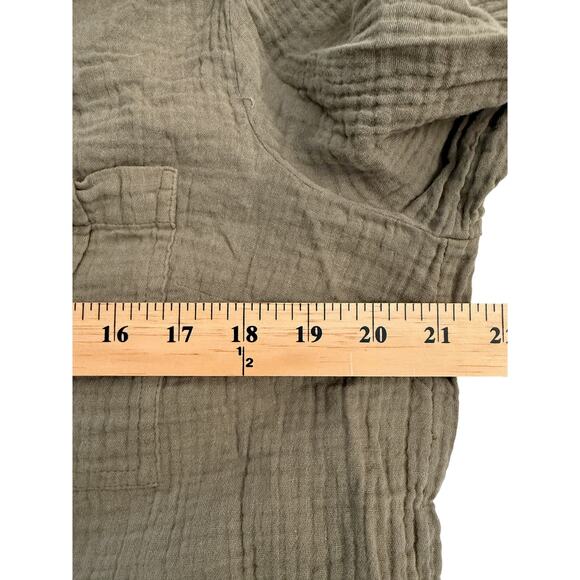 ANTHROPOLOGIE MAEVE Katie Textured Utility Button Front Tunic Dress in Moss Sz 6 - Picture 6 of 8